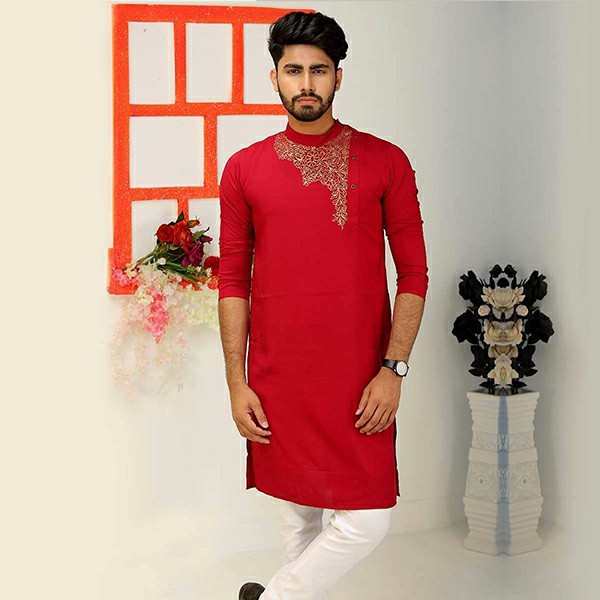 Stylish semi long Panjabi for men-8